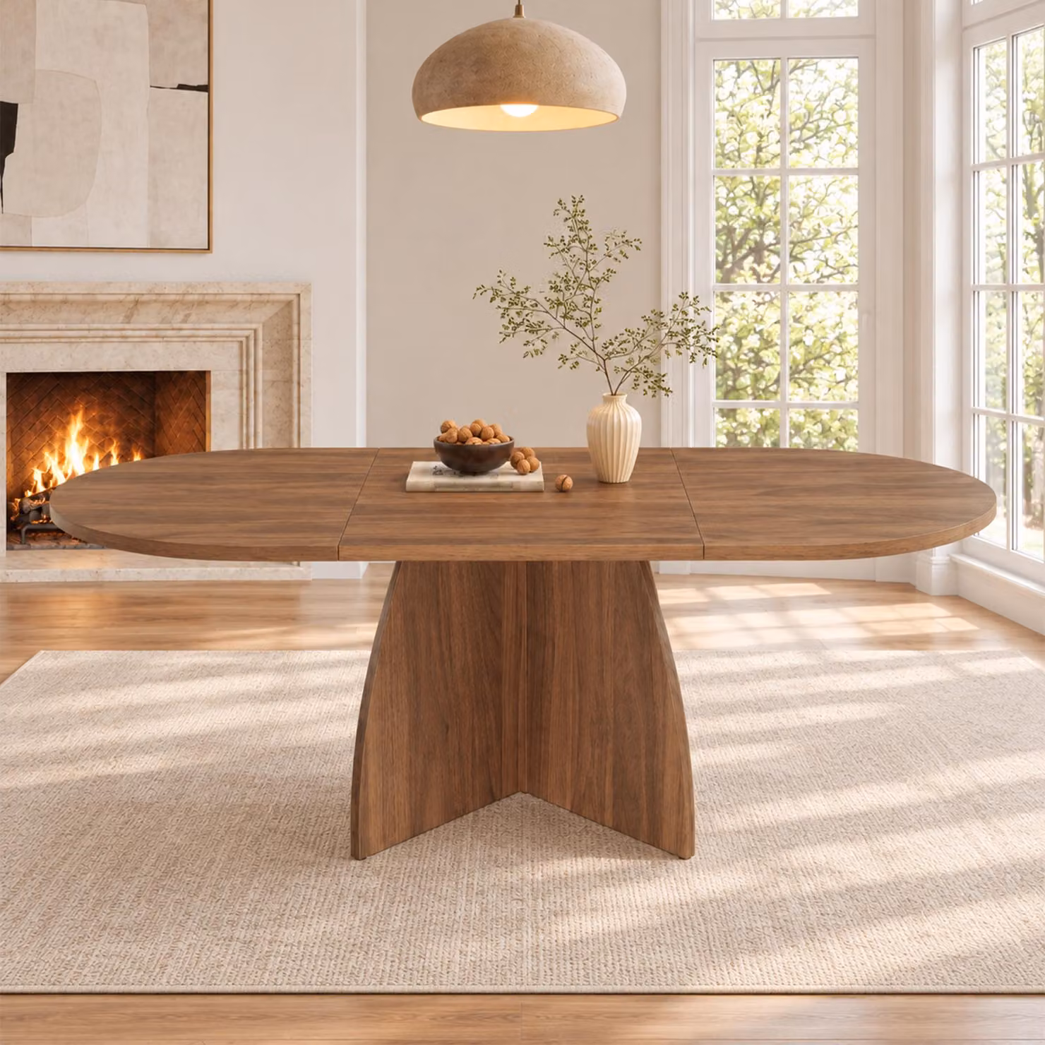 Tavolo allungabile Flieks, dimensioni 120/180x90x75 cm, tavolo da cucina/sala da pranzo, estendibile per 4-8 persone, finitura in legno noce
