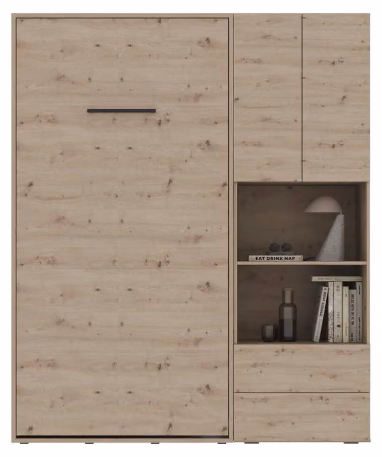 SMARTBett SET M3 letto a scomparsa 100x200 e mobile STA.2.0017 Rovere selvaggio
