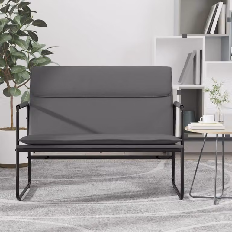 Panca moderna vidaXL in similpelle grigia per soggiorno L 100 cm x P 64 cm x H 80 cm