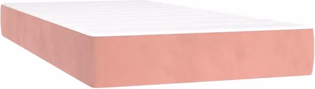 Materasso Ibrido con Molle Insacchettate e Rivestimento in Velluto Rosa, L 90 x P 210 x H 20 cm