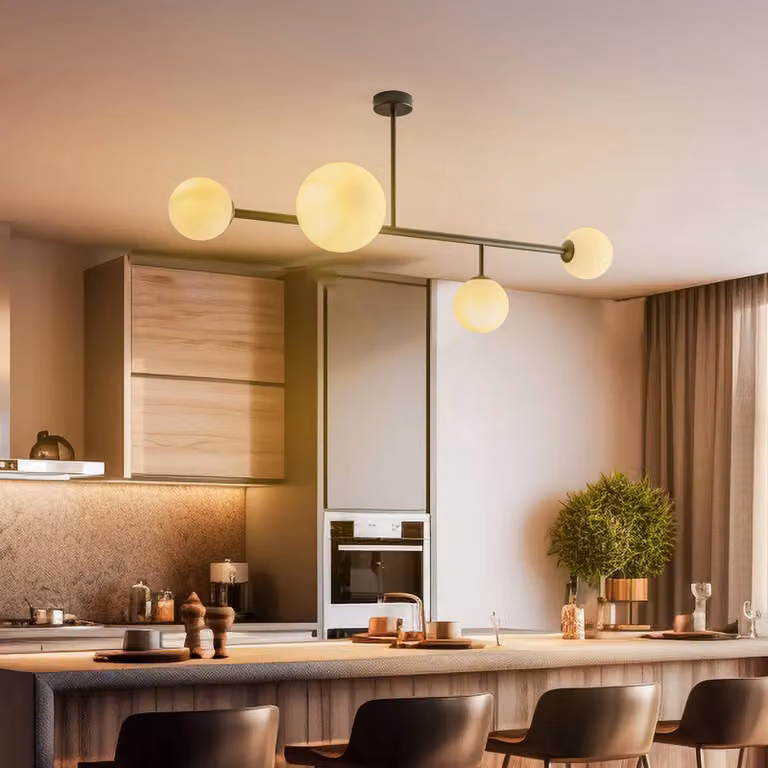 Plafoniera soffitto Dione ALDEX, dimmerabile, Nero, Soggiorno / Sala da pranzo, Metallo, Moderno, Plafoniera