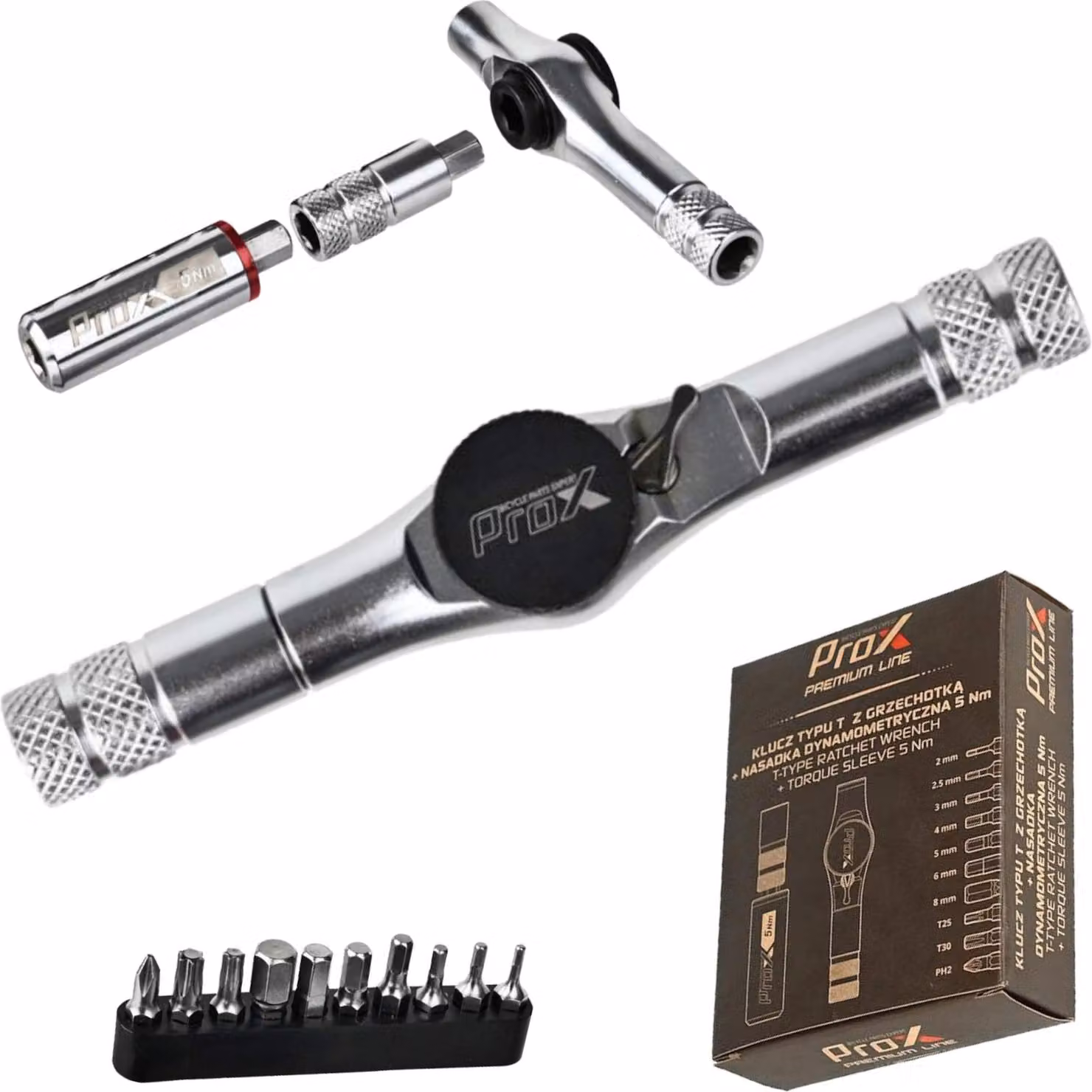 Chiave dinamometrica per bicicletta 5Nm PROX T-type 13-piece ratchet bits