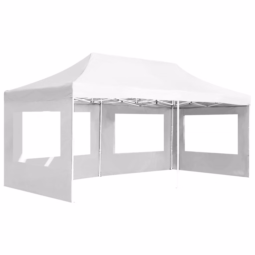 vidaXL Tenda professionale pieghevole per feste con pareti in alluminio 6×3 m Bianco