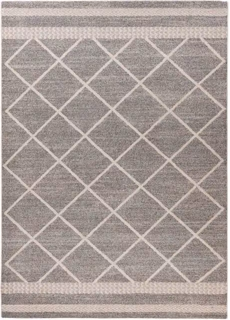 Tappeto moderno Rhombus a motivi geometrici marrone e beige