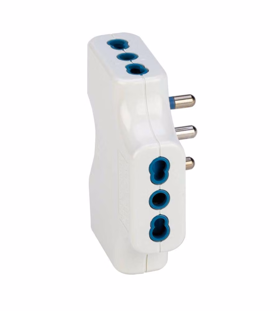 Adattatore Spaziozero Poly Pool Bianco con 3 Prese 10/16A 250V