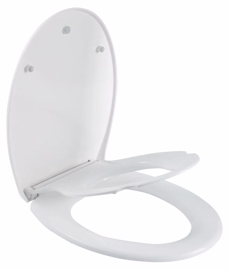 Sedile WC a forma di D - Sedile per WC - Chiusura ammortizzata Softclose - Chiusura rapida - Sedile per bambini integrato - Facile da montare - Rimovibile per la pulizia