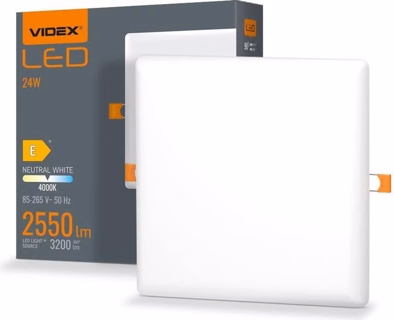 Apparecchio LED senza cornice VIDEX-DOWNLIGHT-LED-DLFS-24W-NW