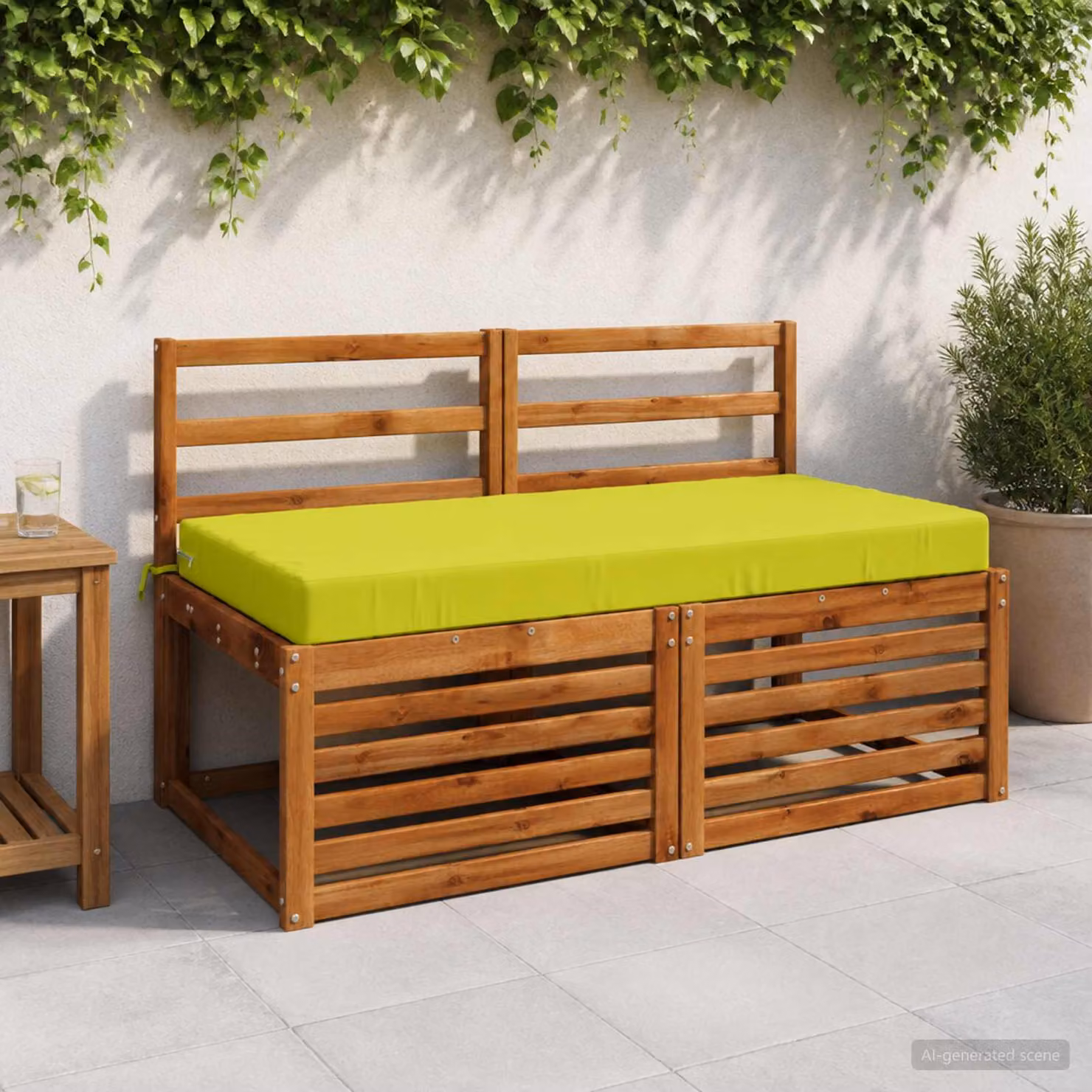 Cuscino per la seduta vidaXL SOEST in poliestere verde brillante con rivestimento lavabile e resistente ai raggi UV