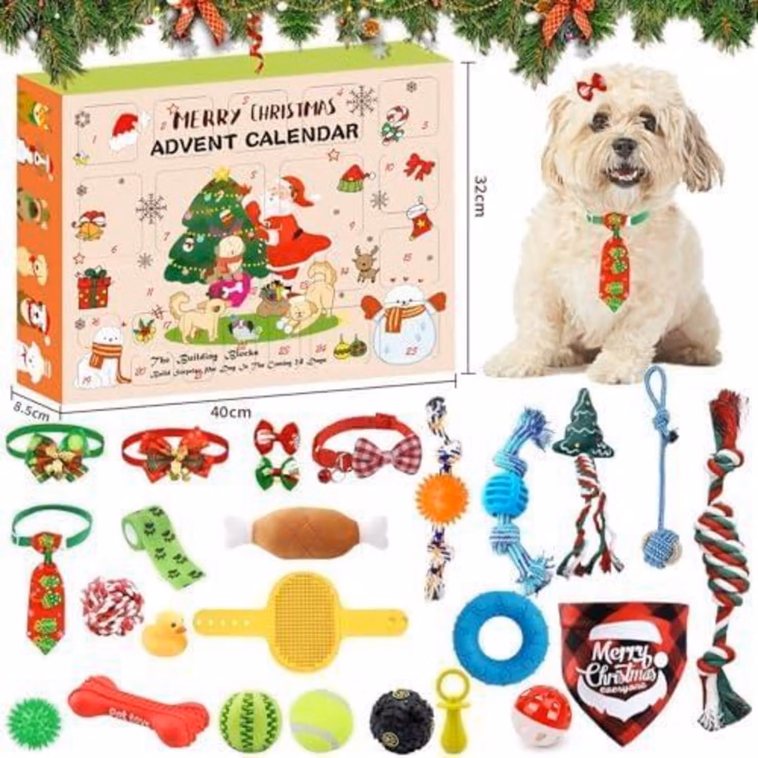 Calendario dell'Avvento per cani, con 25 giocattoli per contare i giorni fino al Natale