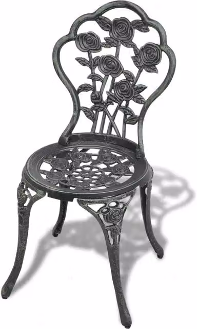 Set di 2 sedie da bistrot vidaXL in alluminio pressofuso verde opaco – 1