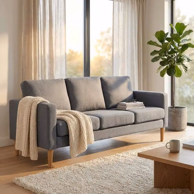 Divano 3 posti Scandinavo in Tessuto cm 177x73x82 - MANU
