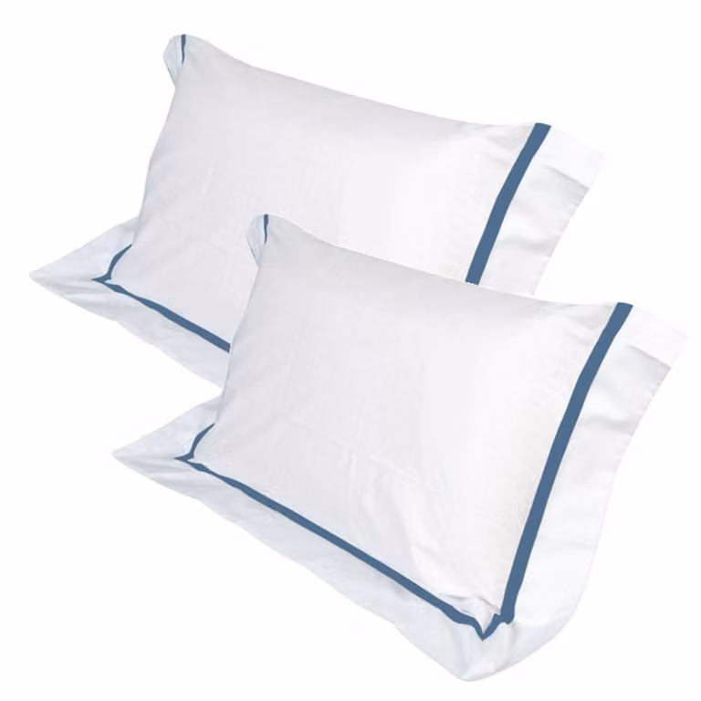 Coppia Cuscini con Elegante Federa Bianca e Blu Dalì 9 cm