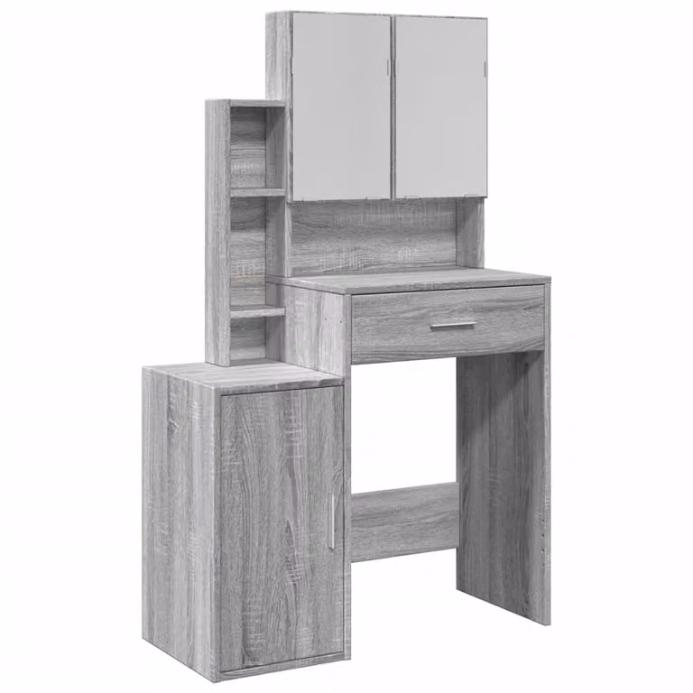 Toeletta con Armadietto Grigio Sonoma 80x35x132 cm