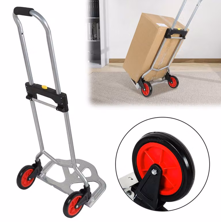 Carrello pieghevole Ikodm, carrello da trasporto, portata 60 kg, carrello per scale, trasporto su scale, carrello impilabile, carrello saliscale