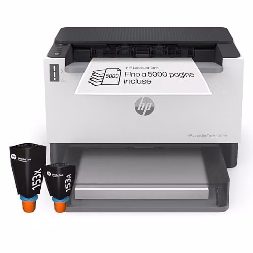 HP Laser Tank 2604dw 381V0A, Stampante Monocromatica Multifunzione con Serbatoio Toner integrato a Ricarica Rapida, Stampa F/R Automatica, 22 ppm, Fino a 5000 Pagine, Scansione A4, Wi-Fi, USB, Bianca