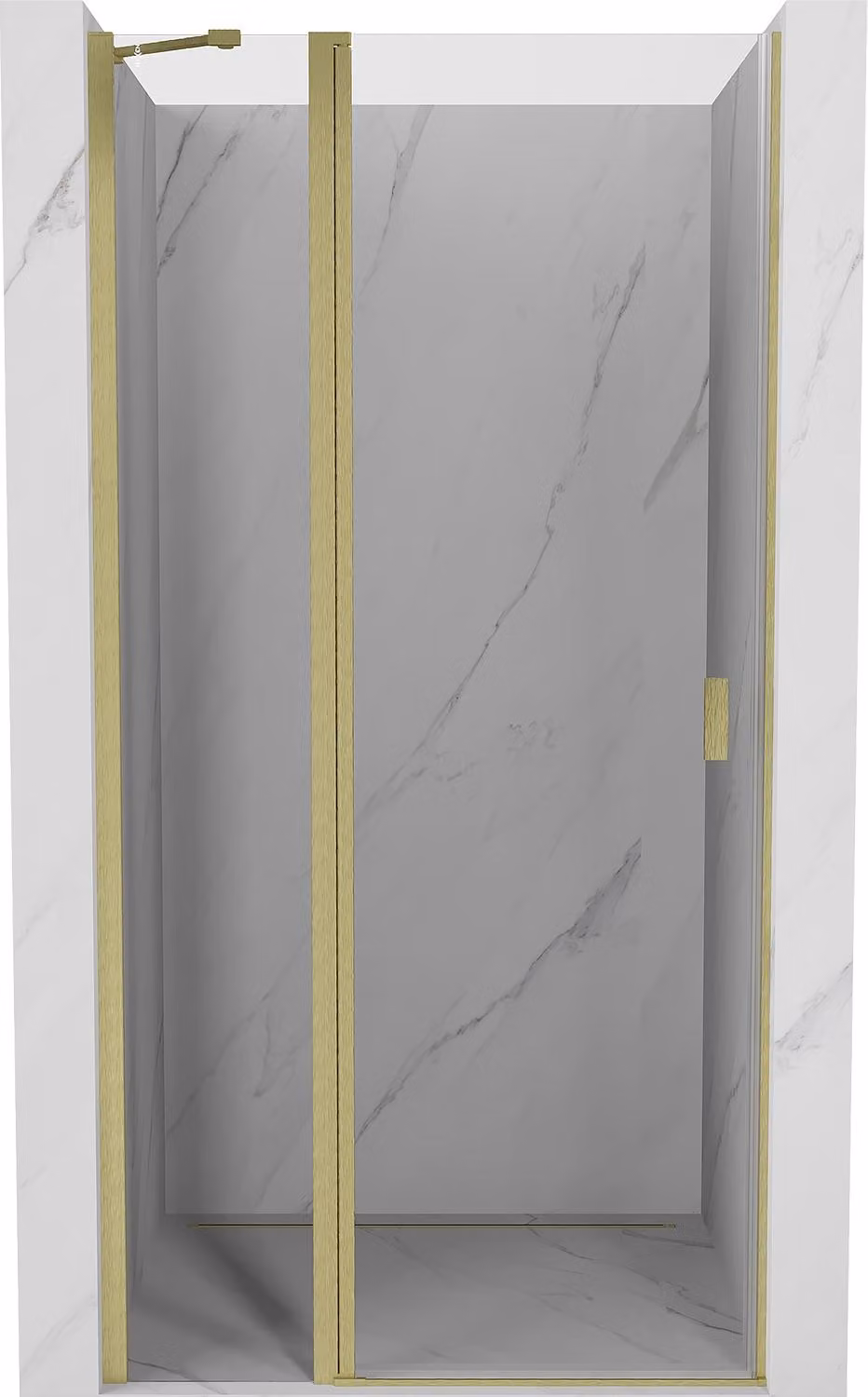 Mexen Mist porta doccia battente 120 cm, trasparente, oro spazzolato - 8A4-120-000-55-00