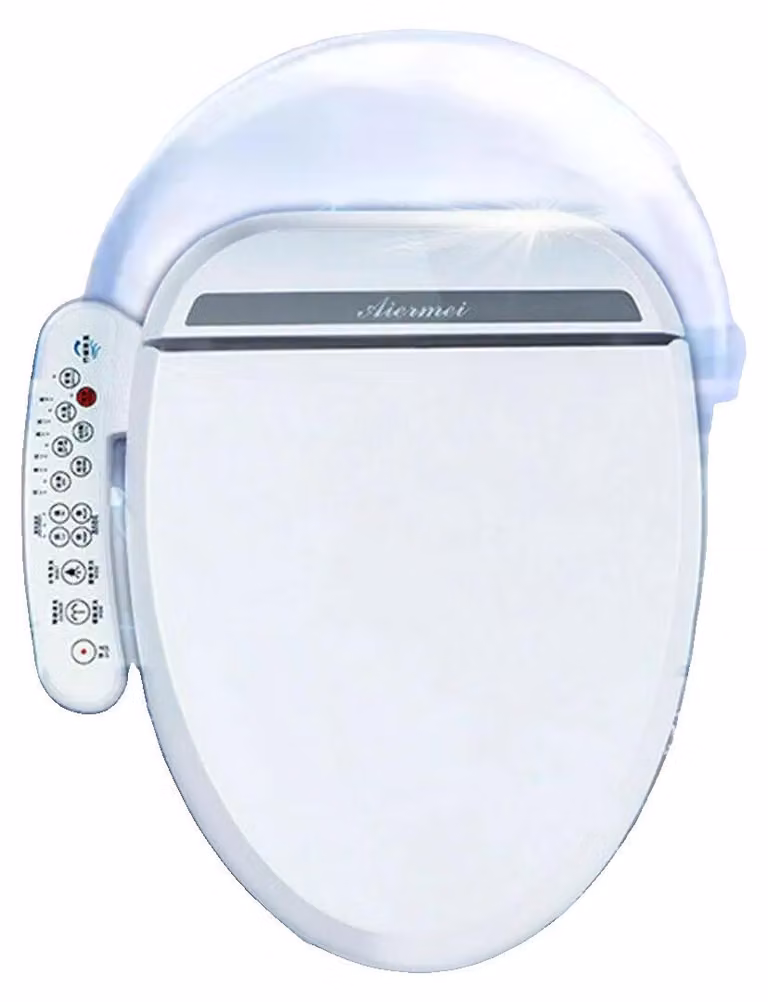 Sedile per WC elettrico, realizzato in ABS e acciaio inossidabile, con controllo della temperatura regolabile, compatibile con la maggior parte dei WC, supporta un peso fino a 250 kg, grado di protezione IPX4 (resistente agli schizzi d'acqua)