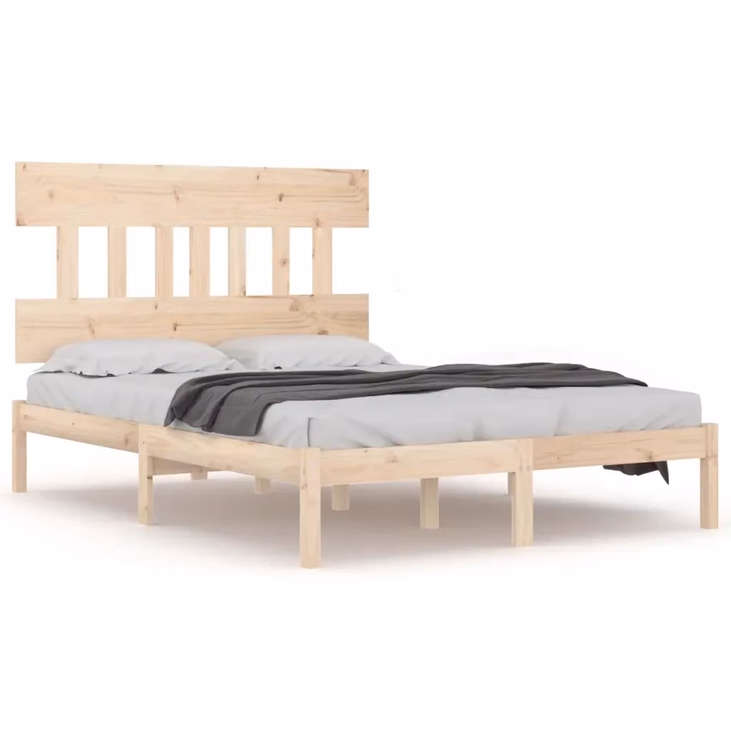 Giroletto vidaXL in legno massello di pino color beige con doghe fisse, L/P/H: 200 x 120 x 31 cm – 2