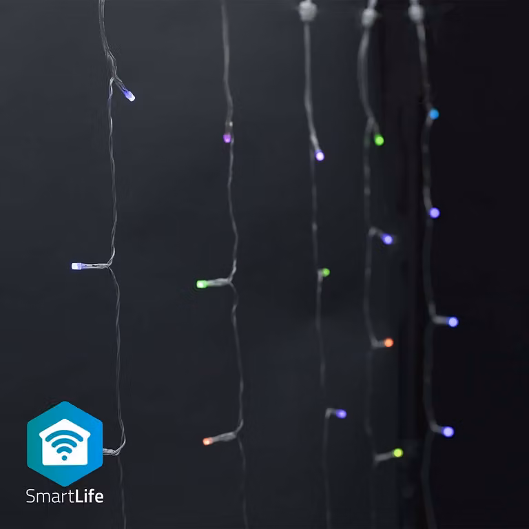 SmartLife Julbelysning | Ridå | Wi-Fi | RGB | 180 LED | 3 m | Android™ / IOS