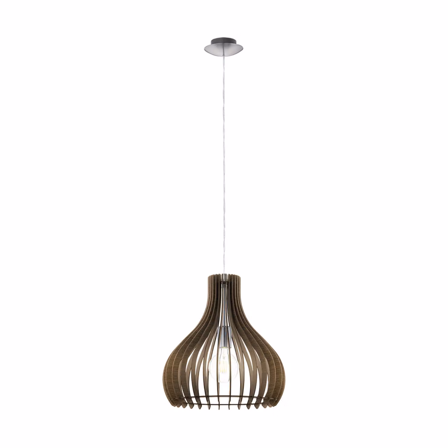 Eglo 96259 Tindori lampada a sospensione Ø 38cm nichel opaco marrone scuro