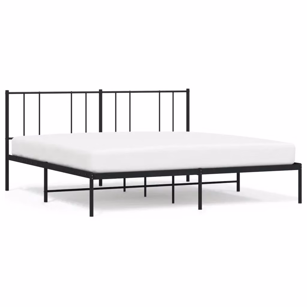 Letto con testiera in metallo nero vidaXL L/P: 180 x 200 cm – 2