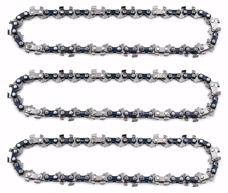 Set di 3 catene per motosega, 6 pollici, passo 1/4 LP, 36 maglie, con denti a mezzaluna, per motoseghe a batteria di piccole dimensioni