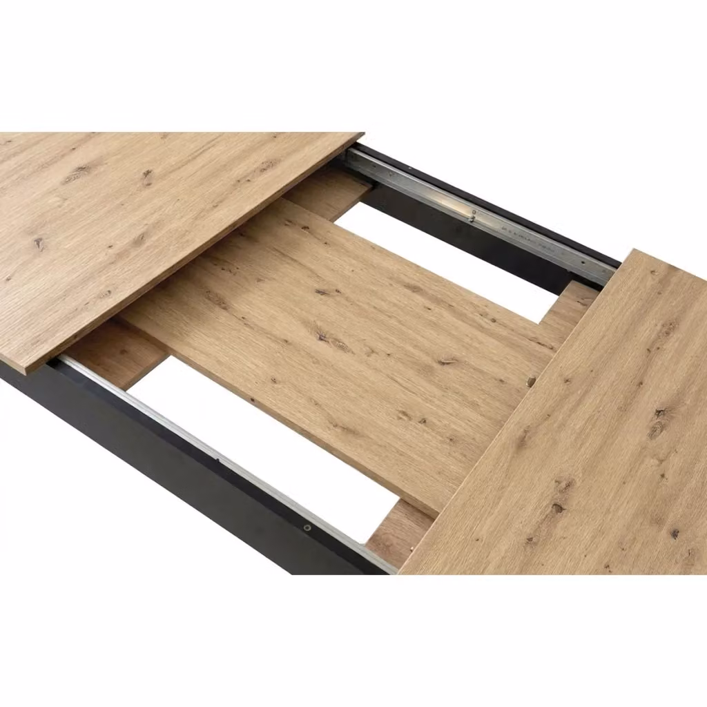 Tavolo allungabile moderno KENDRA HOME rettangolare in rovere e nero L: 126 cm, P: 76 cm, H: 67 cm – 2