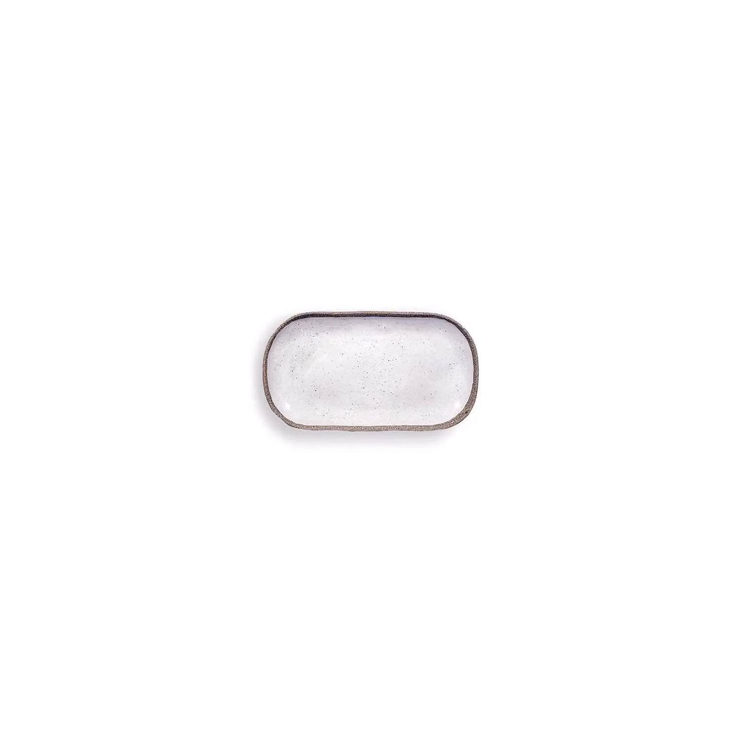 Vassoio rettangolare piccolo in melamina, Linea Terrae bianco, 2 pezzi, dim. 20x11cm
