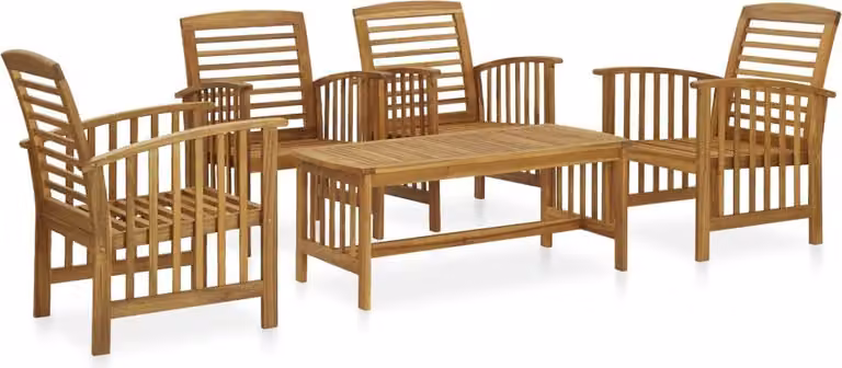 Maison Exclusive - Set Divani da Giardino 5 pz in Legno Massello di Acacia