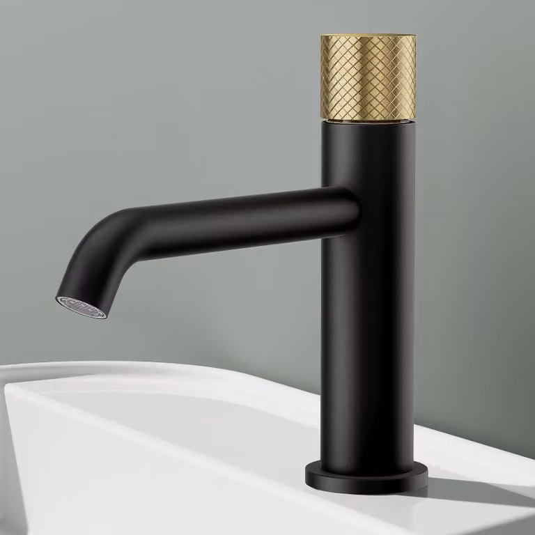 EMKE Rubinetto da bagno nero 181x166x50 mm, ottone, cartuccia in Vetroceramica, rubinetto con aeratore, miscelatore lavabo
