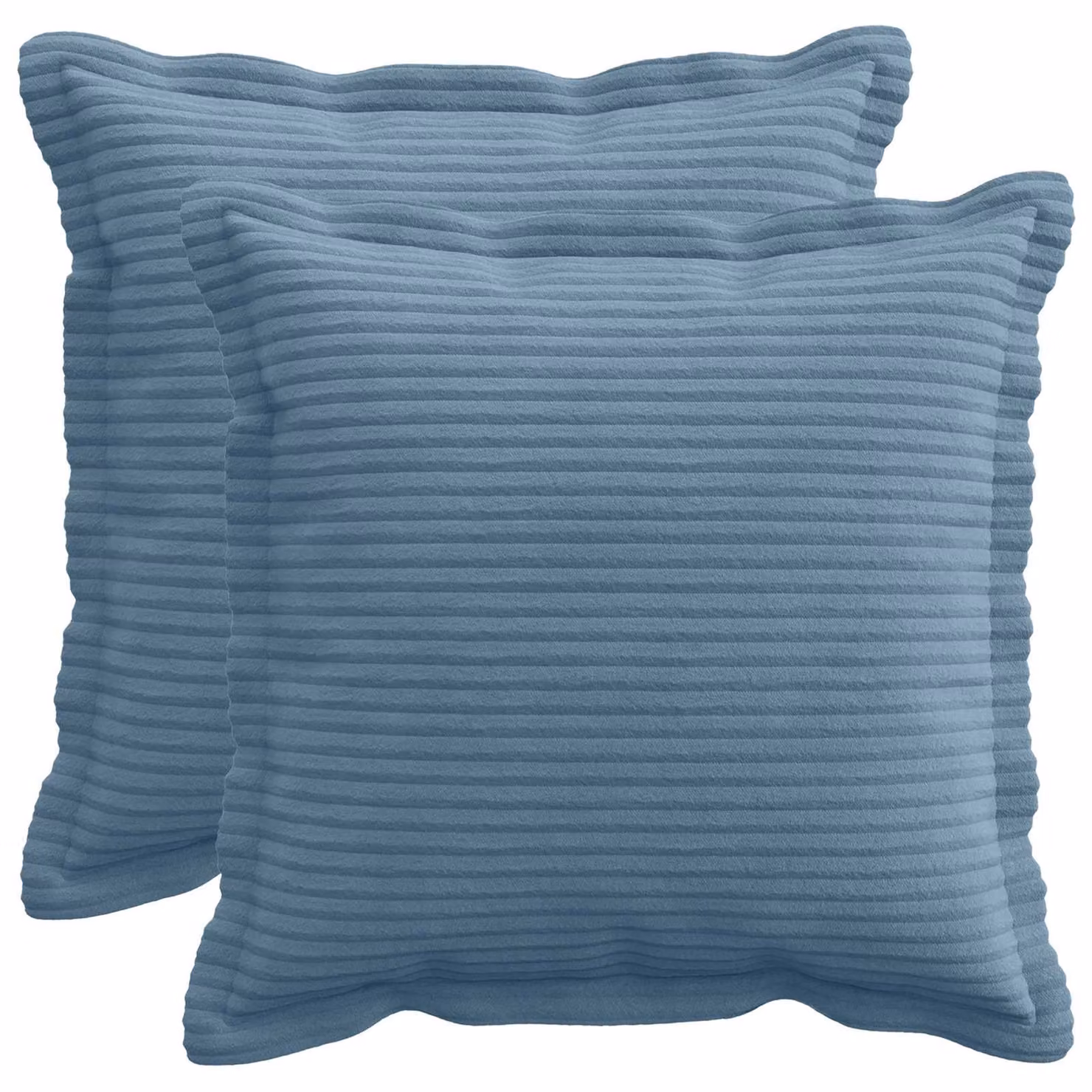 Set di 2 federe vidaXL HOUTEN in velluto a coste blu, L 35 cm x P 35 cm