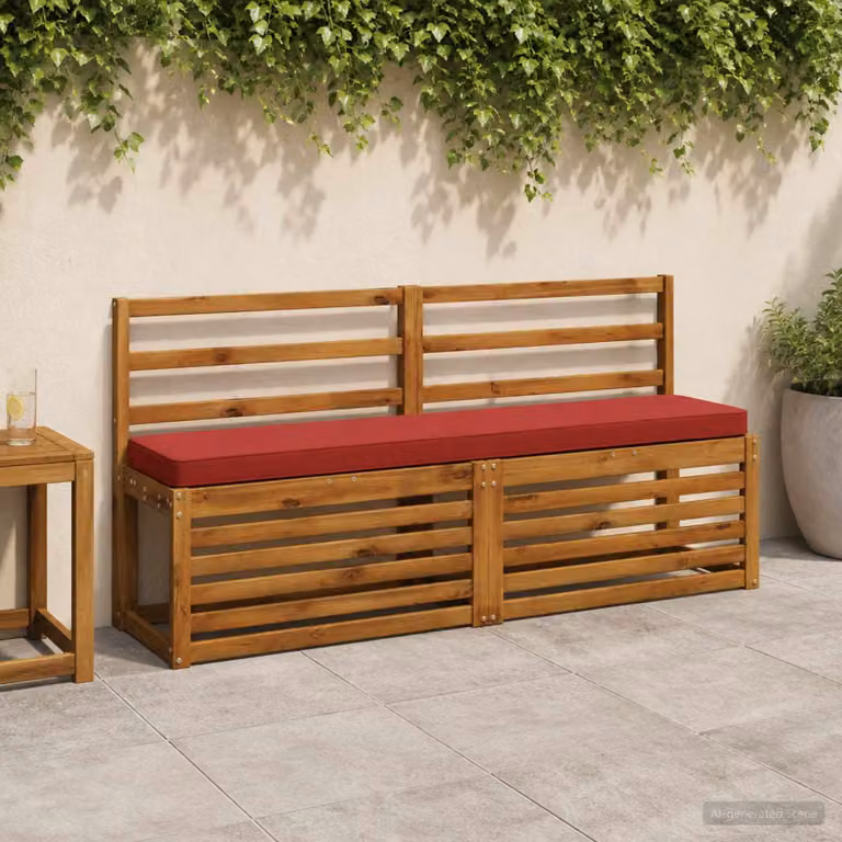 Set di 2 cuscini per panchina vidaXL VUGHT in poliestere rosso con rivestimento rimovibile e resistente ai raggi UV