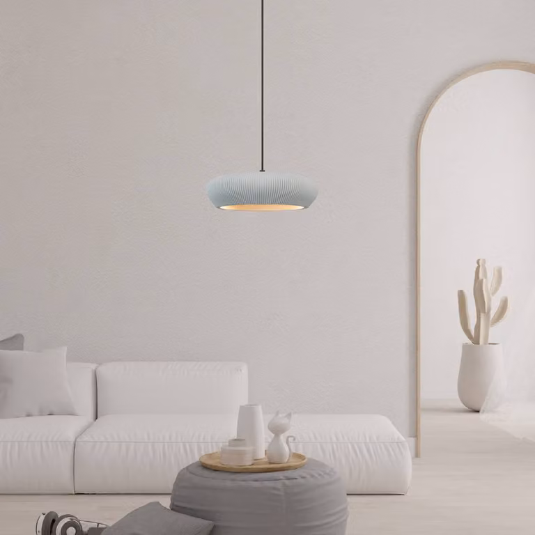 Zambelis Lampada a sospensione 2592, dimmerabile, Alluminio / Grigio / Zincato, Soggiorno / Sala da pranzo, Gesso / Argilla, Lampada a sospensione