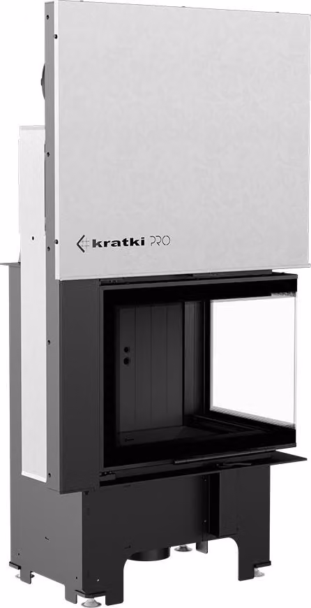 Caminetto in acciaio KRATKI VNP 610/430 9 kW Ø 200 Lift-up nero thermotec