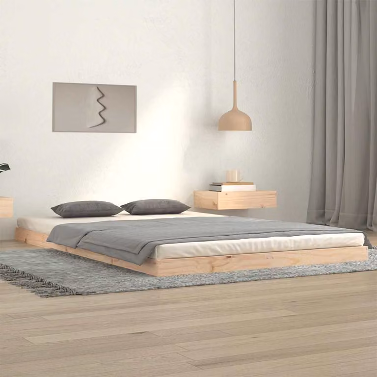 vidaXL Giroletto in legno massello di pino marrone con doghe fisse, L/P/H: 120 x 200 cm