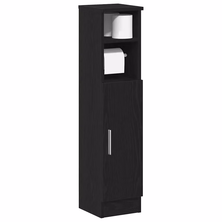 Mobile da bagno vidaXL nero con ante a cerniera e ripiano aperto, L: 20,5 cm, P: 22 cm, H: 90 cm