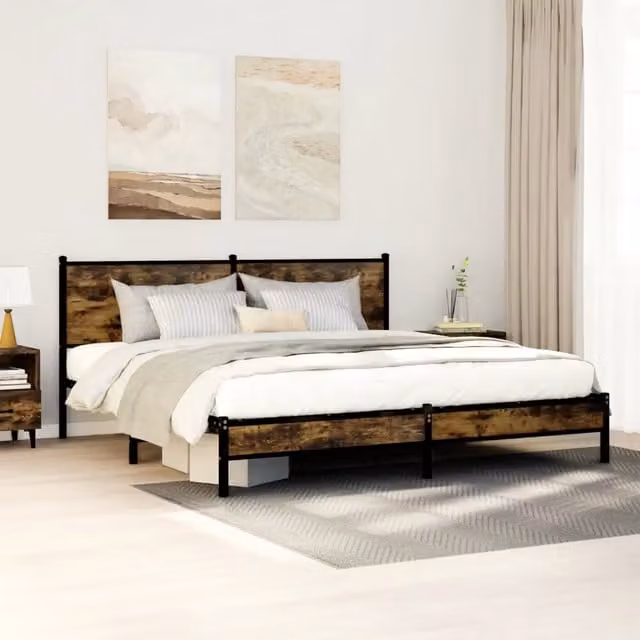 Struttura Letto Design Mania in Metallo e Rovere Fumo L: 160 cm, P: 200 cm – 1