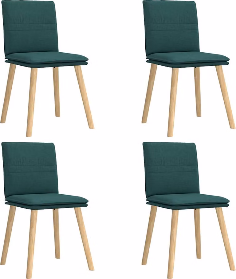 Sedie da Pranzo 4 pz in Tessuto Verde Scuro