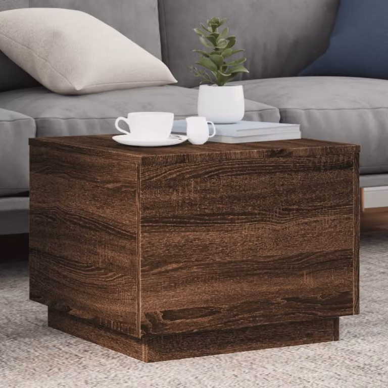 vidaXL Tavolino da Salotto Moderno in Rovere Marrone L/P/H: 50 x 50 x 40 cm