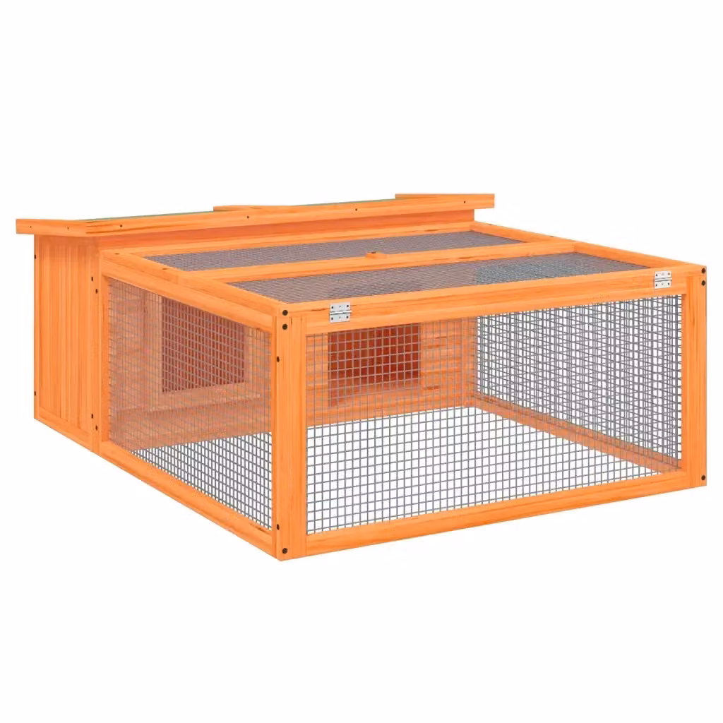 Conigliera vidaXL in legno di pino marrone e verde per piccoli animali, resistente alle intemperie, L: 117,5 cm, P: 47,5 cm, H: 97 cm – 2