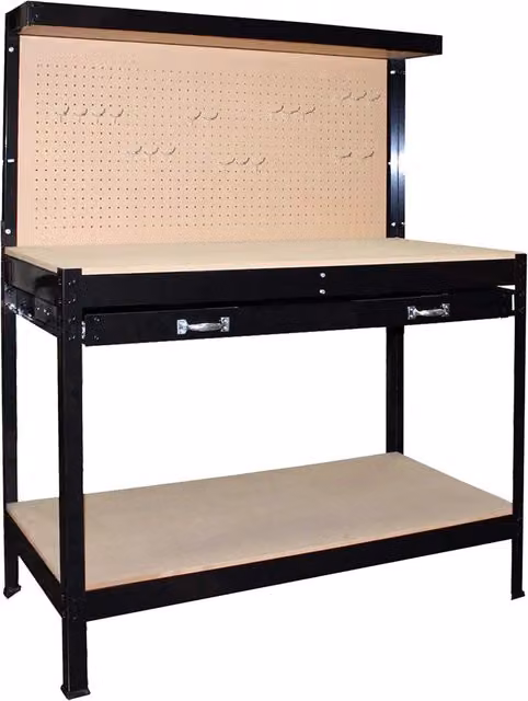 Banco da lavoro con pannello forato UNIKO multicolore L: 120 cm, P: 60 cm, H: 155 cm