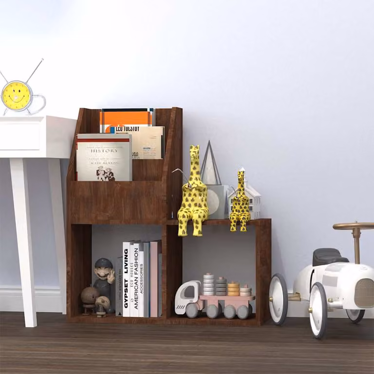 Portariviste per bambini vidaXL in legno color rovere marrone L: 71 cm, P: 30 cm, H: 78,5 cm