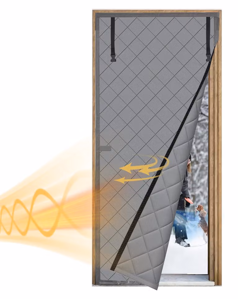 Tenda per porta, magnetica, con isolamento termico, 90x210 cm, realizzata in tessuto Oxford