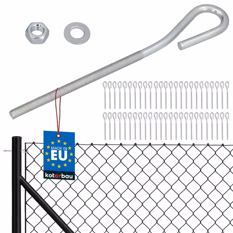 KOTARBAU® 50 Pezzi Tendifilo per Recinzione M6 Tenditore Filo Tendicavo per Filo Acciaio Tendifilo Chiuso Gancio a Vite con Dado e Rondella Argento