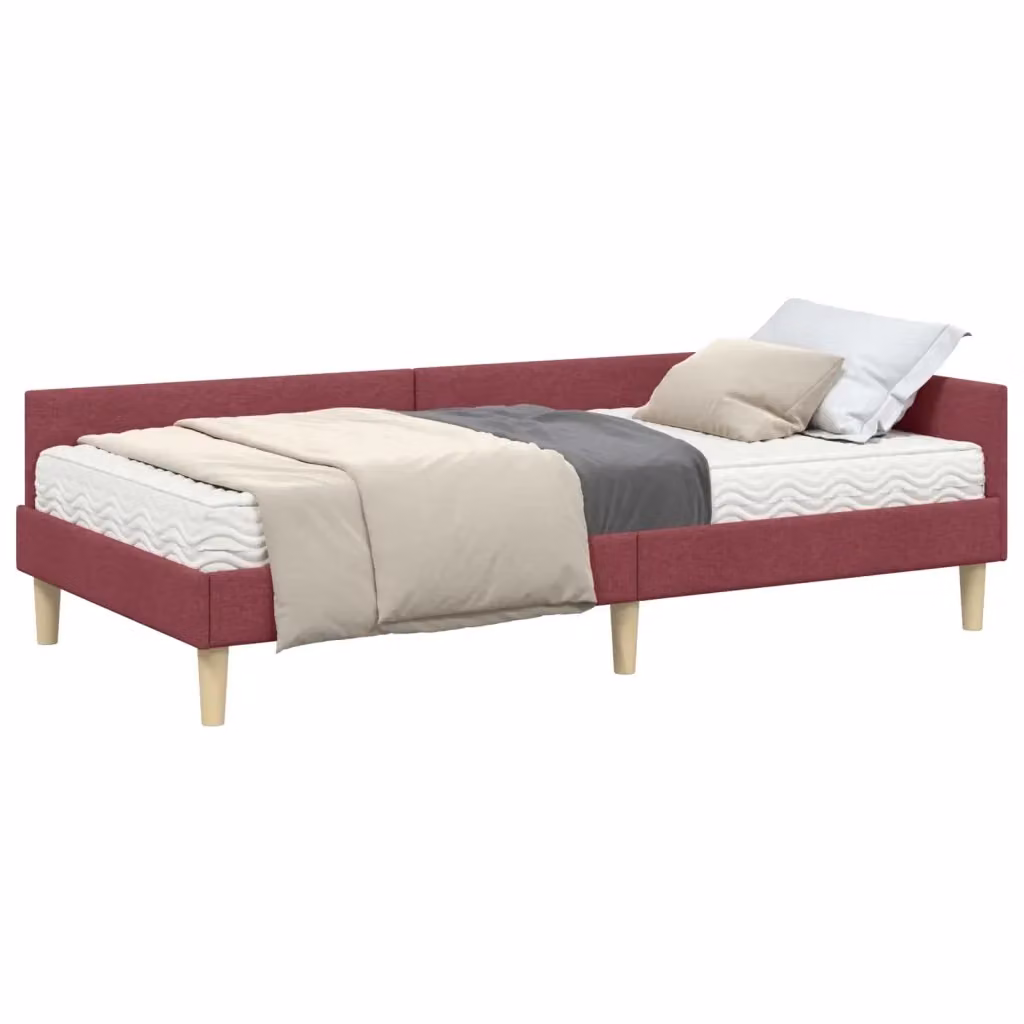 Letto Angolare con 2 Materassi in Schiuma vidaXL, Colore Rosso, L/P/H: 100 x 200 x 204 cm – 2