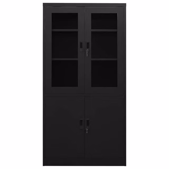 Armadio per Ufficio Nero 90x40x180 cm in Acciaio 335948