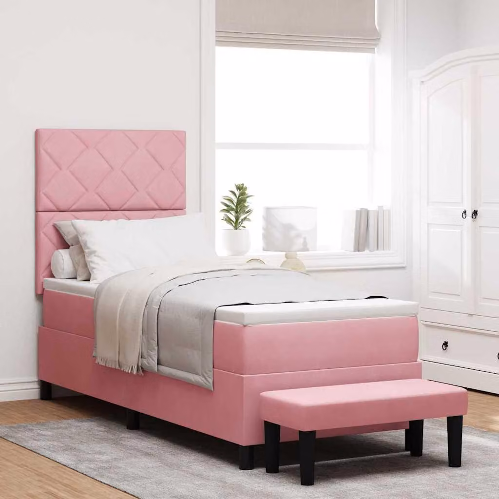Maison Exclusive - Letto boxspring con testiera Rosa 200 x 80 cm in velluto