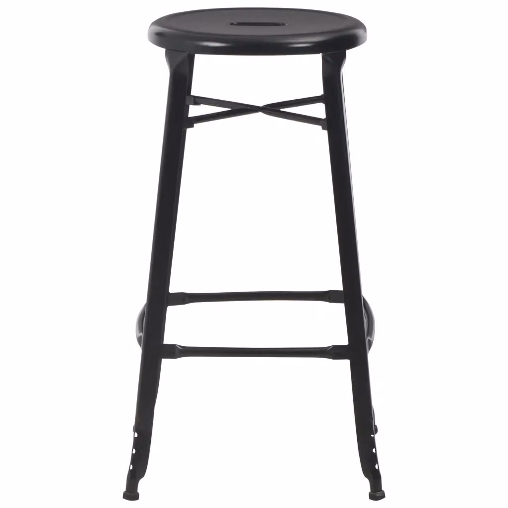 Set di 2 sgabelli da bar vidaXL in metallo nero opaco stile industriale – 2