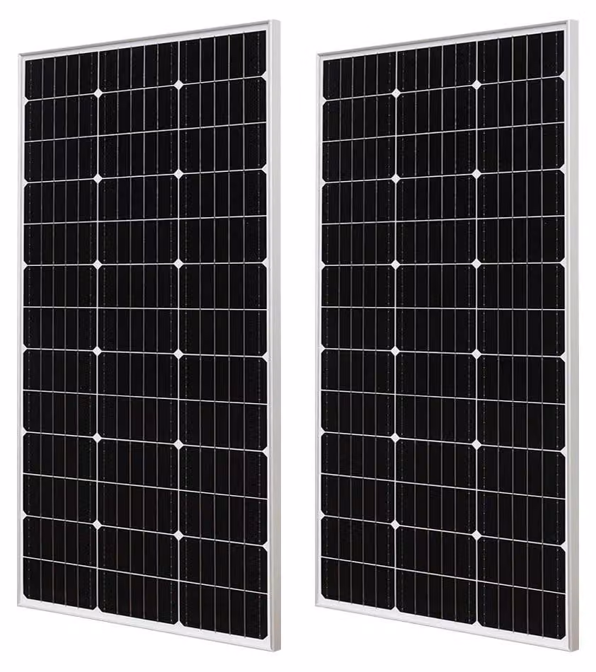 Pannello solare - Pannelli solari - Monocristallino - Set di 2 - 150W - Vet rigido - Impermeabile - Leggero