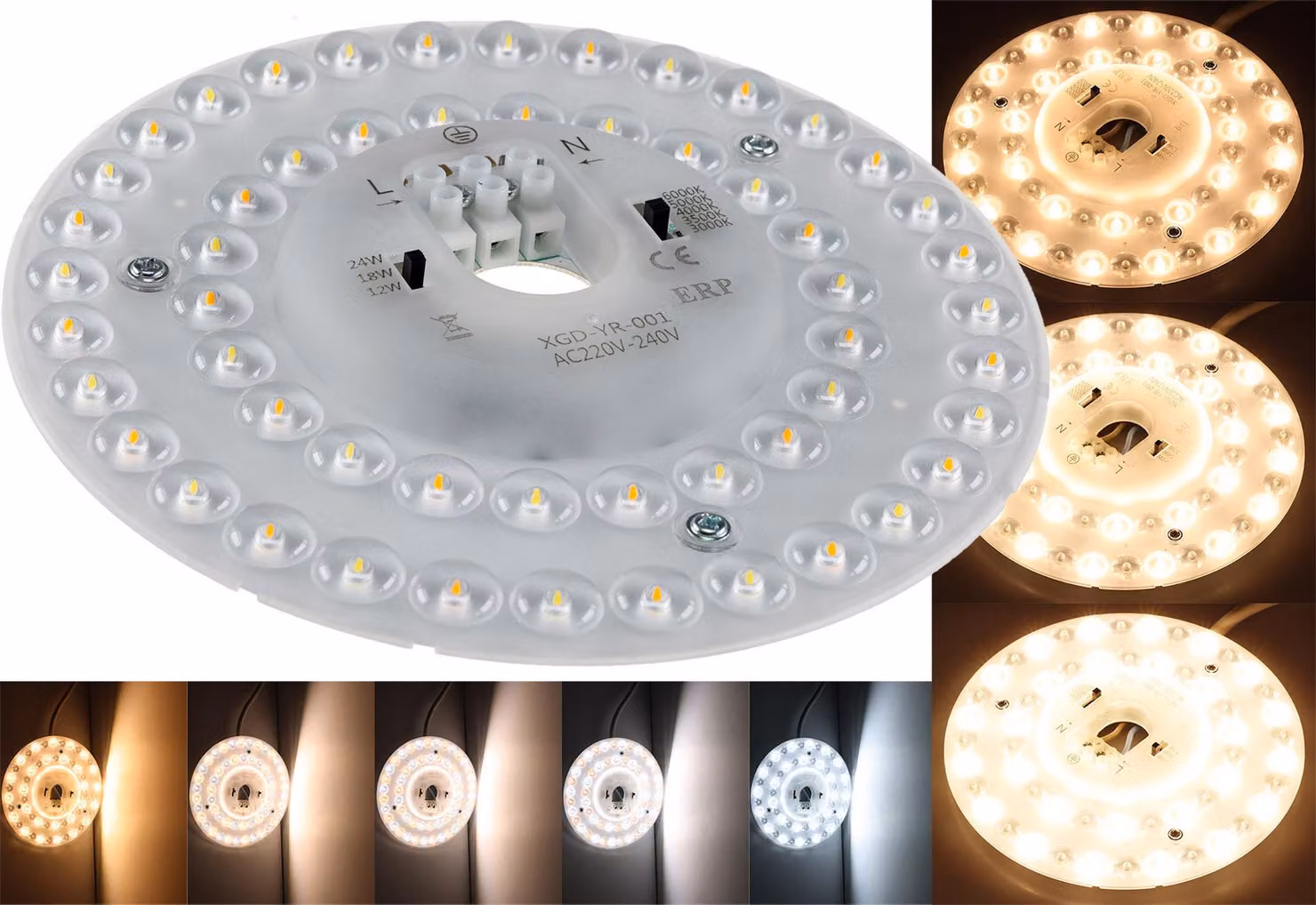 Modulo di conversione LED UM1224cct per luci Ø 17cm 12-18-24W supporto magnetico